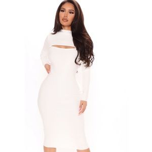 Fashion Nova Need You Midi Dress - White